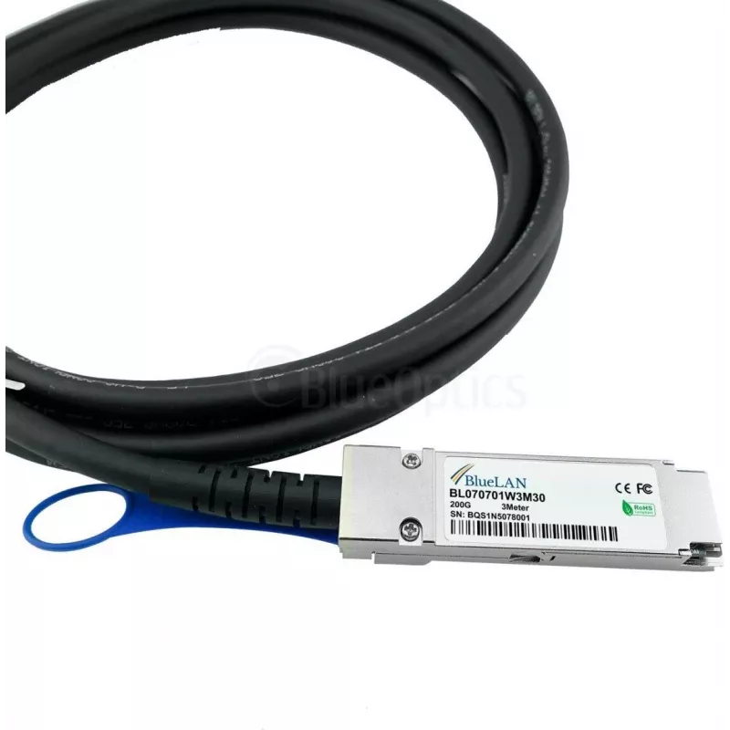 BLUELAN BlueOptics BL070701W3M30-BL InfiniBand HDR QSFP56 DAC kábel 3m oranžový