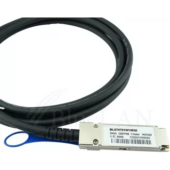 BLUELAN kompatibilný Mellanox MCP1650-V00AE30 QSFP56 Direct Attach kábel, 200GBASE-CR4, InfiniBand, 30AWG, 0,5 metra (MCP1650-V00AE30-BL)