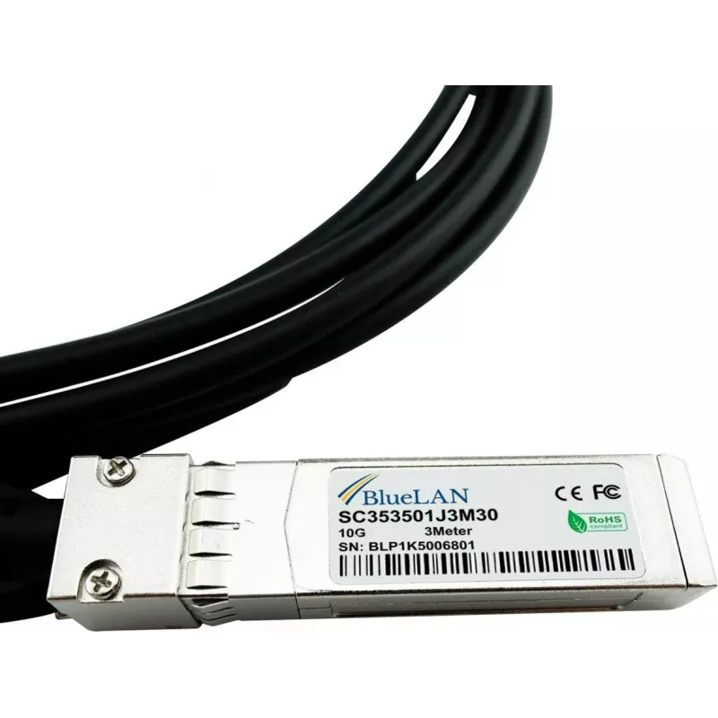BlueLAN DAC10G-50CM-BL 10GBASE-CR pasívny SFP+ Direct Attach kábel, 0,5 m