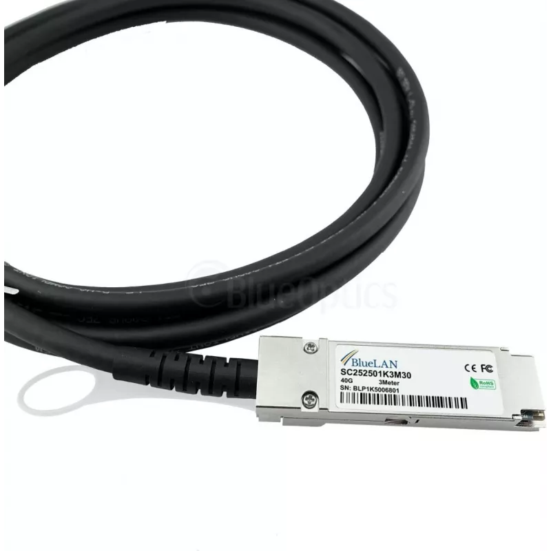 BlueOptics MikroTik Q+DA0003 kompatibilný BlueLAN QSFP Direct Attach kábel, 40GBASE-CR4, 30AWG, 3m