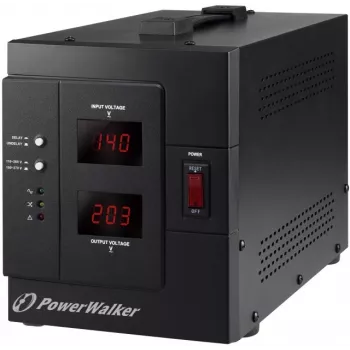 BlueWalker PowerWalker AVR 3000 SIV FR 3000VA/2400W automatický regulátor napätia, 230V, 4x francúzska zásuvka, čierna