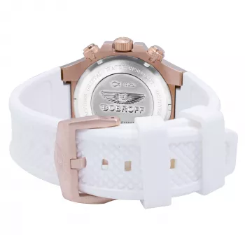 BOBROFF BF1002L25 unisex analógové quartzové hodinky 43mm puzdro z nehrdzavejúcej ocele čierny kožený remienok