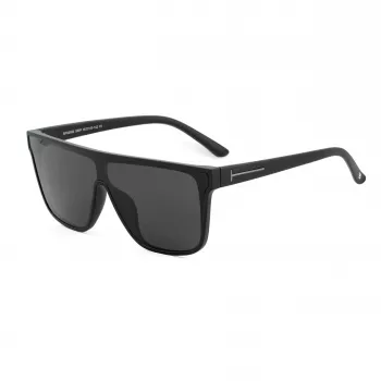 Bobroff BFG0032-S05P pánske slnečné okuliare – polarizované, čierny rám, sivé sklá, 143 mm