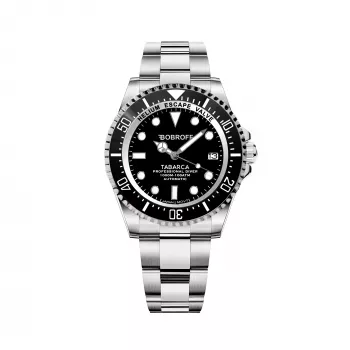 BOBROFF MAN BF0001J1 analógové quartzové hodinky 44mm čierny ciferník kožený remienok