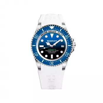 BOBROFF MAN BF0003baBFSTB 42mm analógové quartzové hodinky, čierny ciferník a kožený remienok
