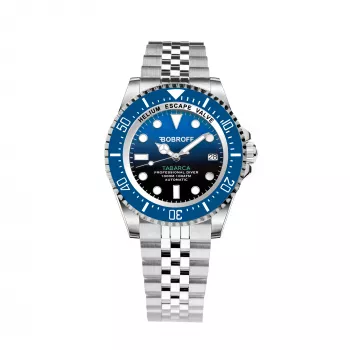 BOBROFF MAN BF0003baBFSTJ analógové quartzové hodinky 42mm čierny ciferník kožený remienok
