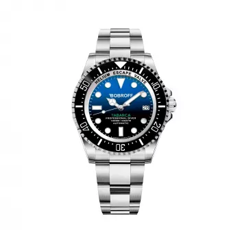 BOBROFF MAN BF0003J1 analógové quartz hodinky 44mm čierny ciferník kožený remienok