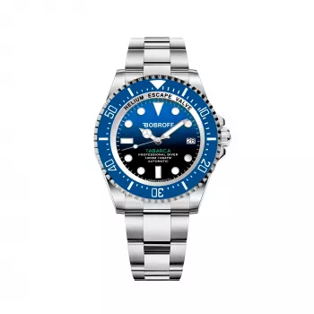 BOBROFF MAN BF0003J1ba 44mm analógové kremenné hodinky - čierny ciferník, kožený remienok