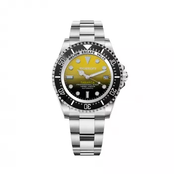 BOBROFF MAN BF0008 analógové quartz hodinky 44mm nerezová oceľ čierny ciferník kožený remienok