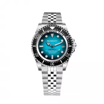 BOBROFF MAN BF0009-BFSTJ analógové quartz hodinky 44mm čierny ciferník kožený remienok