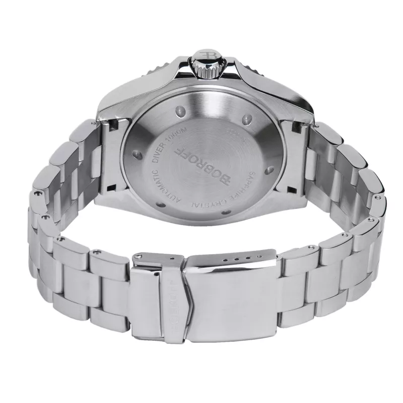 BOBROFF MAN BF002 analógové quartz náramkové hodinky 44mm čierny kožený remienok