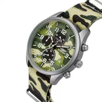 BOBROFF MAN BF0020 analógové quartz hodinky 42mm nerezová oceľ čierna koža