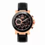 BOBROFF pánske BF1001M15 analógové quartz náramkové hodinky 44 mm čierny kožený remienok
