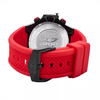 BOBROFF MAN BF1002M14 analógové quartz hodinky 42mm čierny ciferník kožený remienok