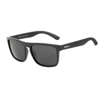 BOBROFF pánske obdĺžnikové polarizované slnečné okuliare BFG0033-S05P - čierny rám, sivé sklá, 57-18-138 mm