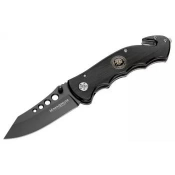 Boker Magnum USN Seals nôž 01MB856 pevný taktický nôž, 440A ušľachtilá oceľ Clip Point kombinované brúsenie, rukoväť G-10, puzdro Kydex, čierny
