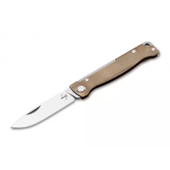 Boker Plus Atlas Brass Zatvárací nôž D2 čepeľ Frame Lock EDC