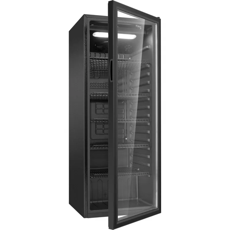 Bomann KSG 7292 chladnička so sklenenými dverami 143 cm biela
