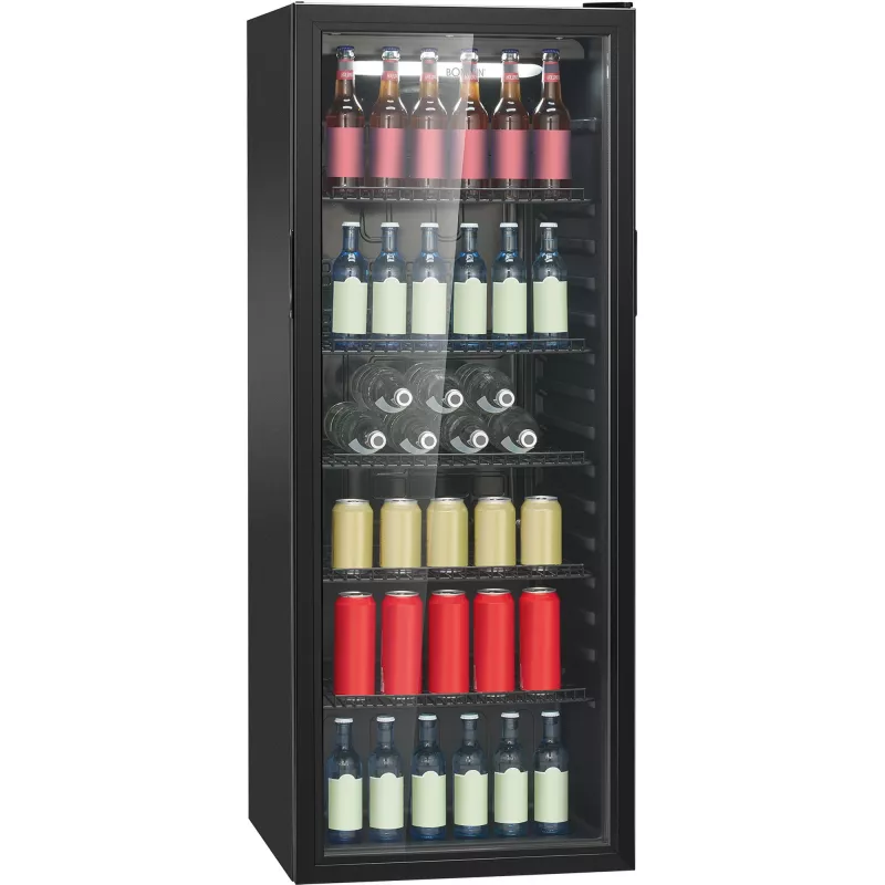 Bomann KSG 7292 chladnička so sklenenými dverami 143 cm biela