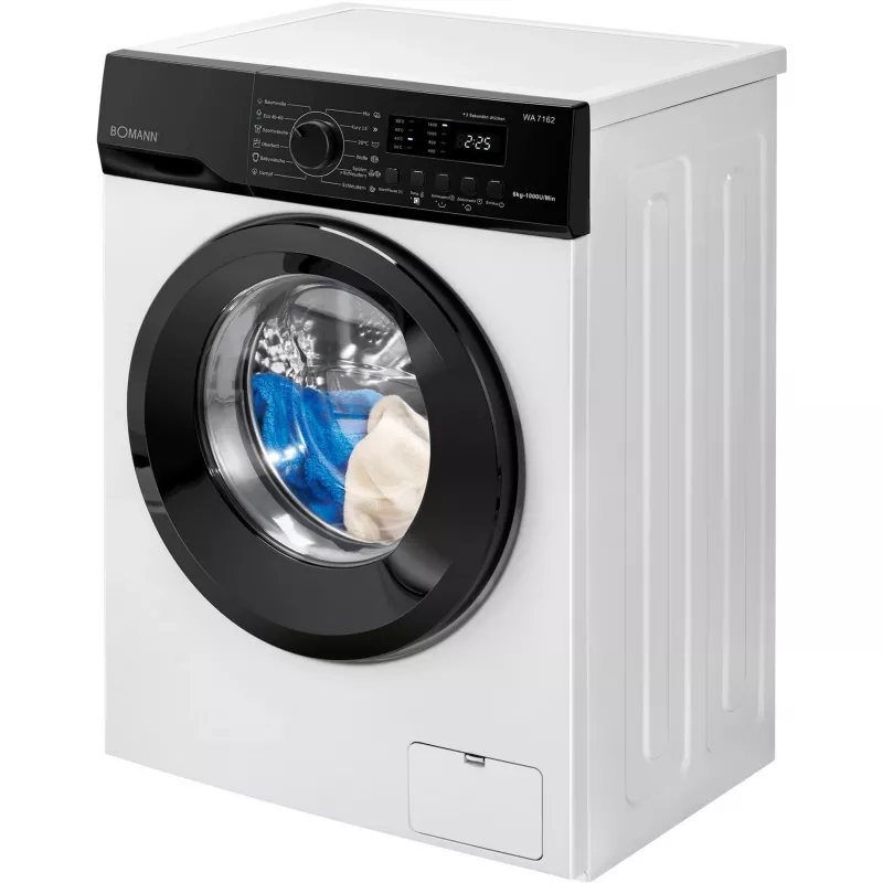 BOMANN WA 7162 práčka s predným plnením, 7 kg, 1400 ot/min, biela/čierna