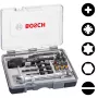Bosch 2607002786 20-dielna súprava bitov do skrutkovača s magnetickým univerzálnym držiakom, 25 mm S2 oceľové bity pre Phillips, Pozidriv, drážkový, Torx, Hex