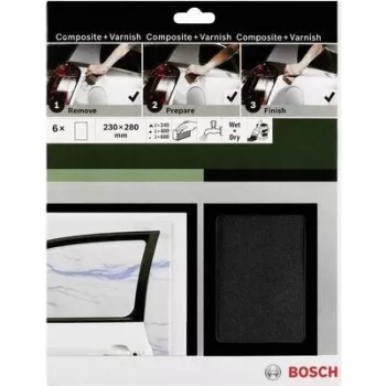 Bosch príslušenstvo 2609256C47 sada brúsneho papiera, zrnitosť 240/400/600, 230 x 280 mm, 1 sada