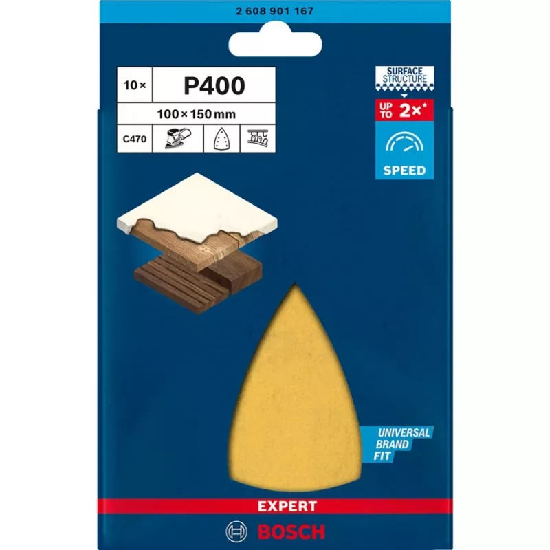 Bosch EXPERT C470 brúsny list 100x150mm zrnitosť 400 (balenie 10 ks) 2608901167