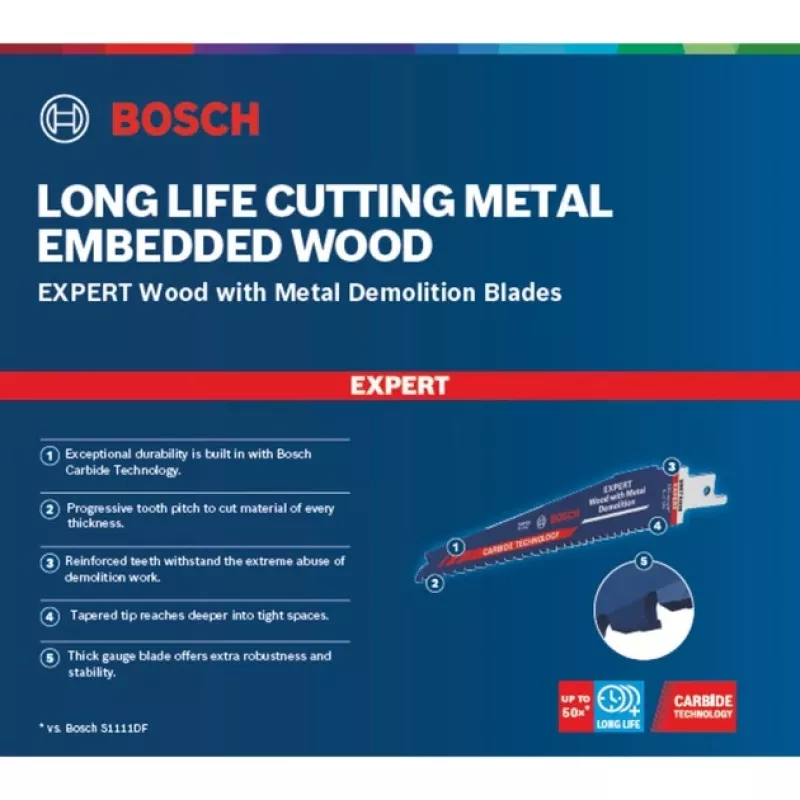 Bosch Expert S 967 XHM čepeľ na pílu – drevo s kovom na búranie, 150 mm, 10 kusov