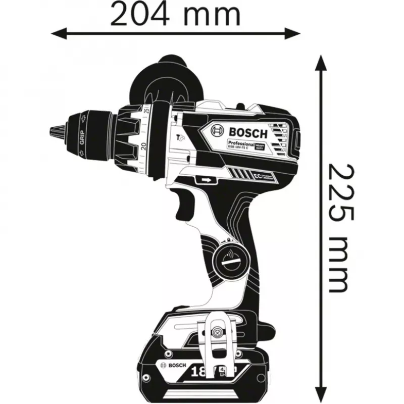 Bosch GSB 18V-110 C Professional 18V akumulátorová príklepová vŕtačka (bez batérie, modrá/čierna)