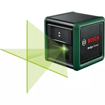 Bosch Home and Garden Quigo Green Set krížový líniový laser so svorkou, adaptérovou doskou a 1,1 m hliníkovým statívom 0603663CZ1