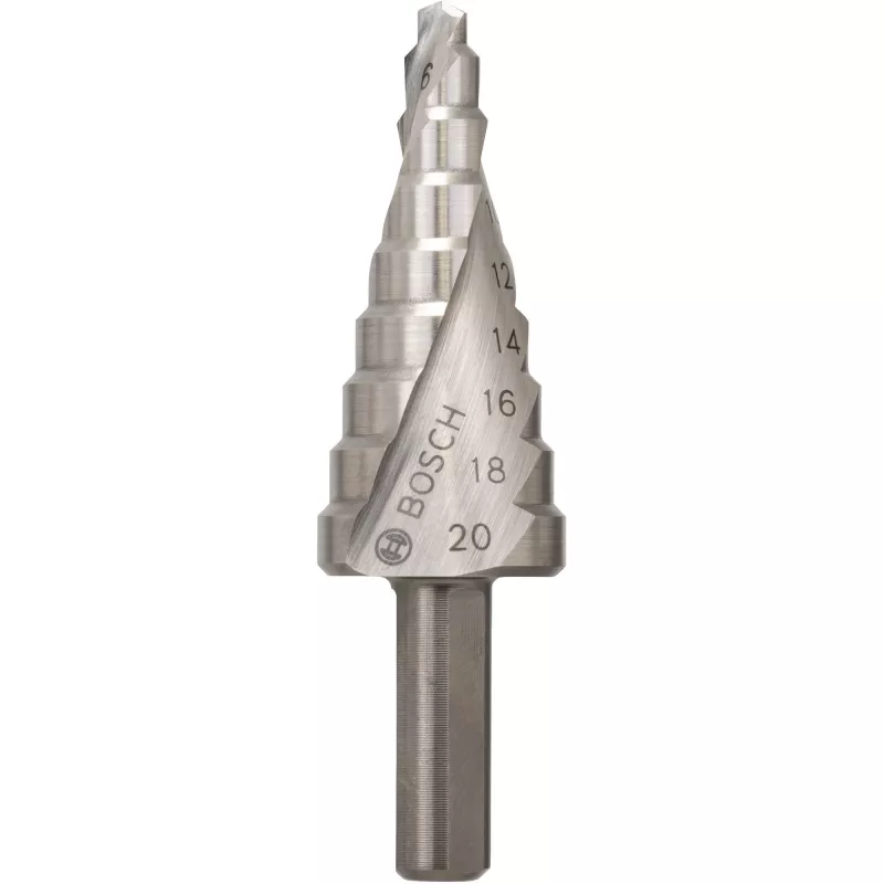 Bosch HSS stupňový vrták 4-20 mm, stopka s 3 plochami, 70,5 mm dĺžka 2608597519