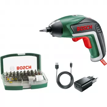 Bosch IXO 5 Akumulátorový skrutkovač so 32-dielnou sadou bitov, 3,6V Li-Ion 1,5Ah, Zelená/Čierna