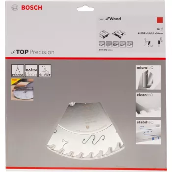 BOSCH POWERTOOLS Best for Wood kotúč píly, Ø 250 mm, 40 zubov, 30 mm otvor, pre stolové píly