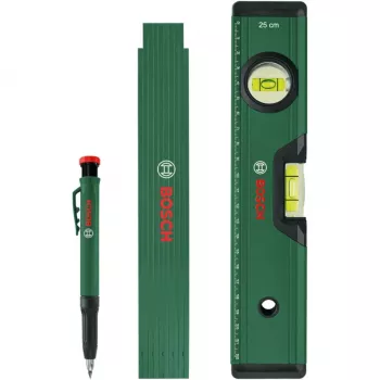 Bosch PowerTools značkovacia sada, 3-dielna (zelená/čierna) – hĺbkový značkovač, univerzálny marker & tesársky prípis