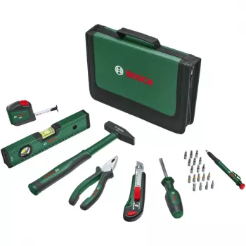 BOSCH Powertools univerzálna sada ručného náradia, 25-dielna (zelená, s taškou na náradie)