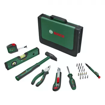 BOSCH Powertools univerzálna sada ručného náradia, 25-dielna (zelená, s taškou na náradie)