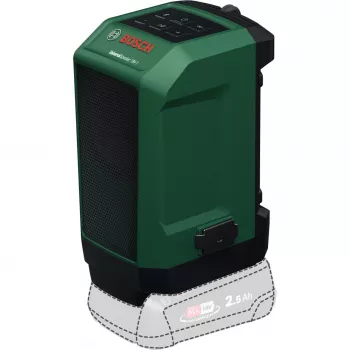 BOSCH POWERTOOLS UniversalSpeaker 18V-1 (zelená/čierna, Bluetooth, USB-C, bez batérie, POWER FOR ALL ALLIANCE)