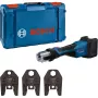 Bosch Professional GPT 18V-32 akumulátorový lisovací nástroj (Bare Tool, 3 štandardné SV lisovacie čeľuste, L-BOXX)