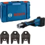 Bosch Professional GPT 18V-32 akumulátorový lisovací nástroj, Solo verzia, Kit TH, 18V, modrý, bez batérie a nabíjačky, 3 štandardné TH lisovacie čeľuste, v L-BOXX