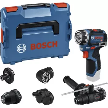 Bosch Professional GSR 12V-32 FC akumulátorový vŕtací skrutkovač 12V (modrá/čierna, prístroj bez batérie, 5 adaptérov, L-BOXX)