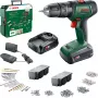 BOSCH UniversalImpact 18V akumulátorový príklepový skrutkovač (zelená/čierna, 2x1,5 Ah Li-Ion, 241-dielna sada)
