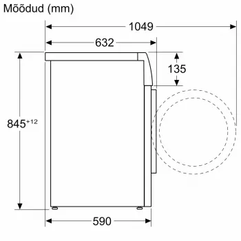Bosch WGK264FLSN samostatná práčka s predným plnením, 9 kg, 1600 ot/min, energetická trieda A, biela