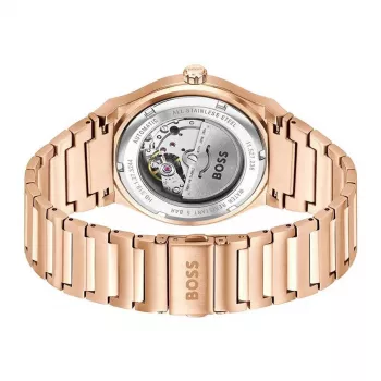 BOSS MAN 1514185 quartzové analógové hodinky 41mm čierny ciferník kožený remienok