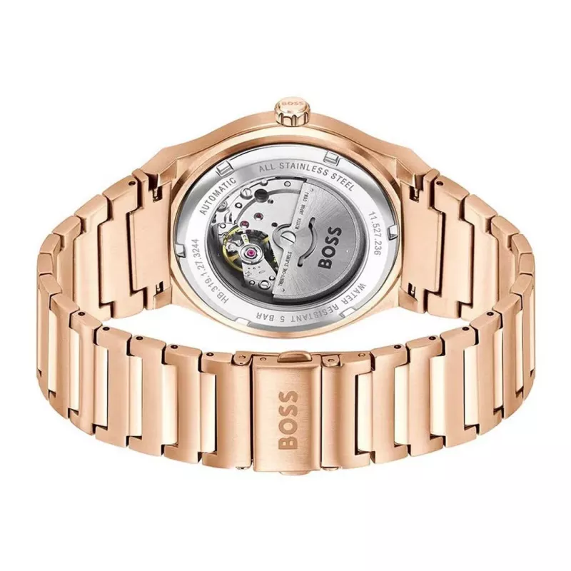 BOSS MAN 1514185 quartzové analógové hodinky 41mm čierny ciferník kožený remienok