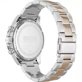 BOSS pánske hodinky 1513757 43mm nerezová oceľ modrý ciferník hnedá koža chronograf