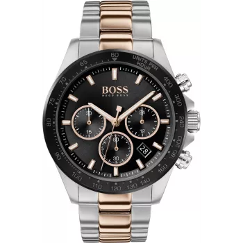 BOSS pánske hodinky 1513757 43mm nerezová oceľ modrý ciferník hnedá koža chronograf
