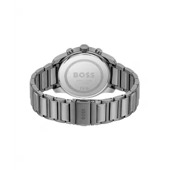 BOSS pánske hodinky 1514005 44mm puzdro z ušľachtilej ocele modrý ciferník hnedý kožený remienok chronograf quartz