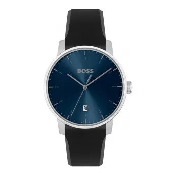BOSS pánske hodinky 1514131 40 mm quartzový chronograf puzdro z nerezovej ocele čierny kožený remienok