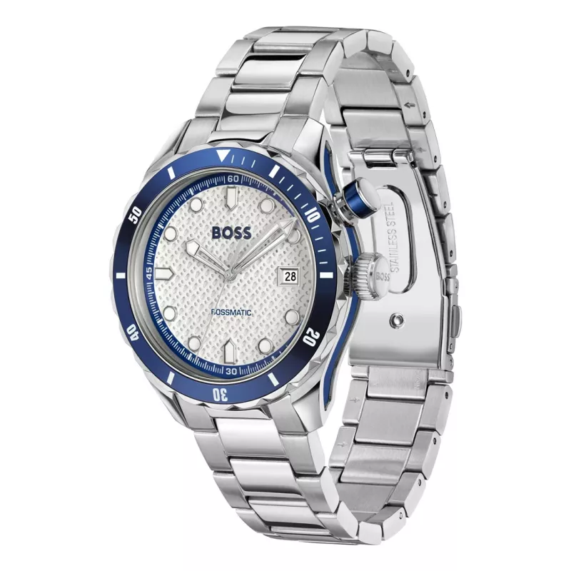BOSS pánske hodinky 1514212 42mm nerez oceľ modrý ciferník chronograf