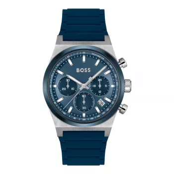 BOSS pánske hodinky 1514243 41mm nerezová oceľ modrý ciferník chronograph